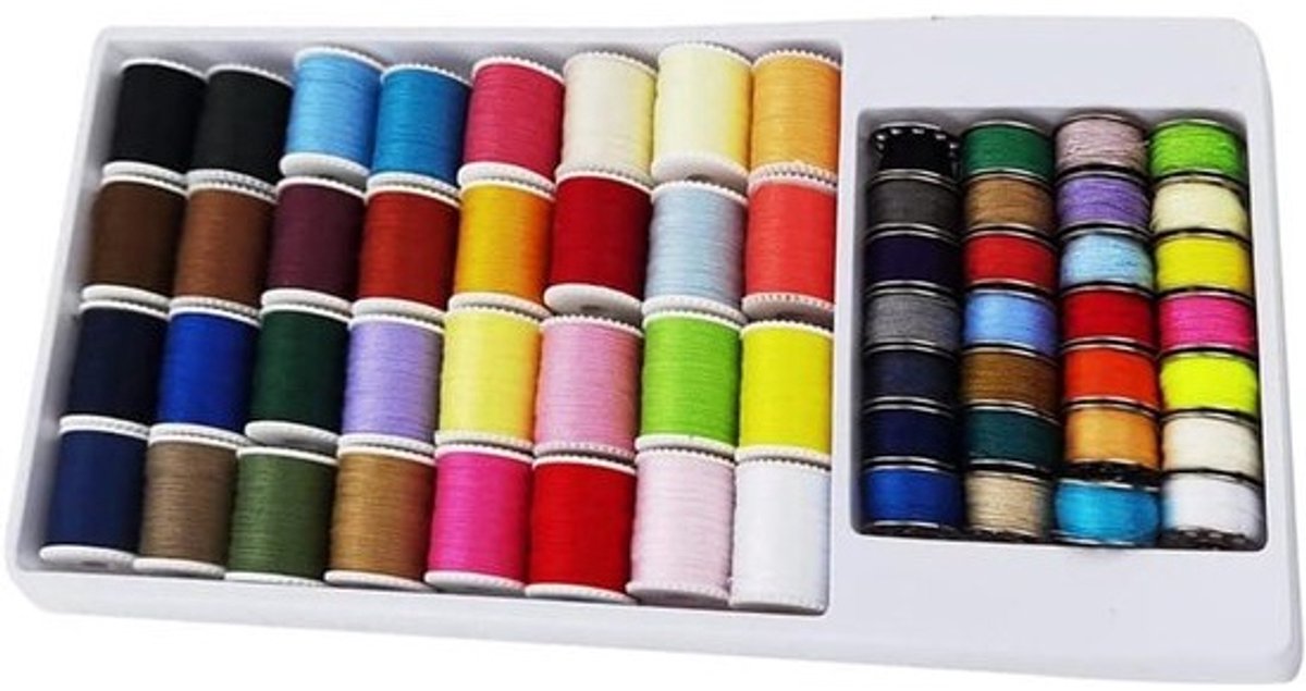 Naaigaren Set 60 Stuks - Veelkleurig Garen Spoelen met Opbergdoos - Naaimachine Accessoires