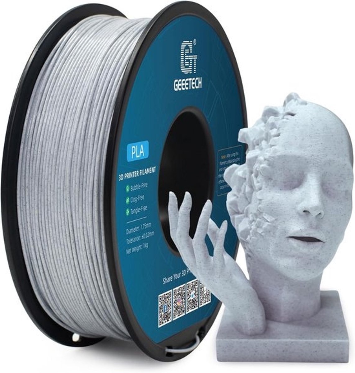 3D Printer Filament PLA 1.75mm 1kg Spoel Marmer Effect