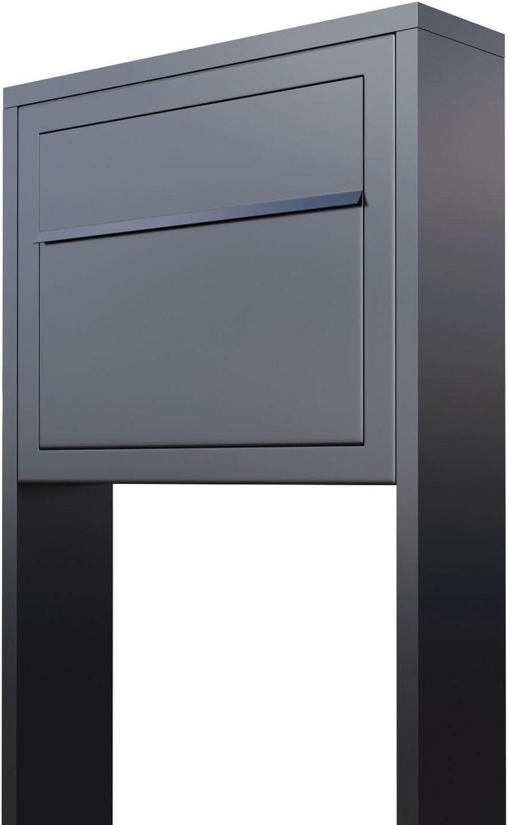 Staande brievenbus - Brievenbus buiten - Post ontvangen - Gepoedercoat staal - 118 cm hoog - Antraciet