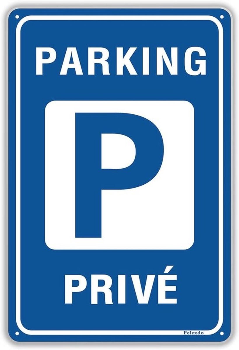 Privéparkeerplaats Bord 30 x 20 cm - Aluminium, Waterdicht en UV-Bestendig - Voor Binnen en Buiten