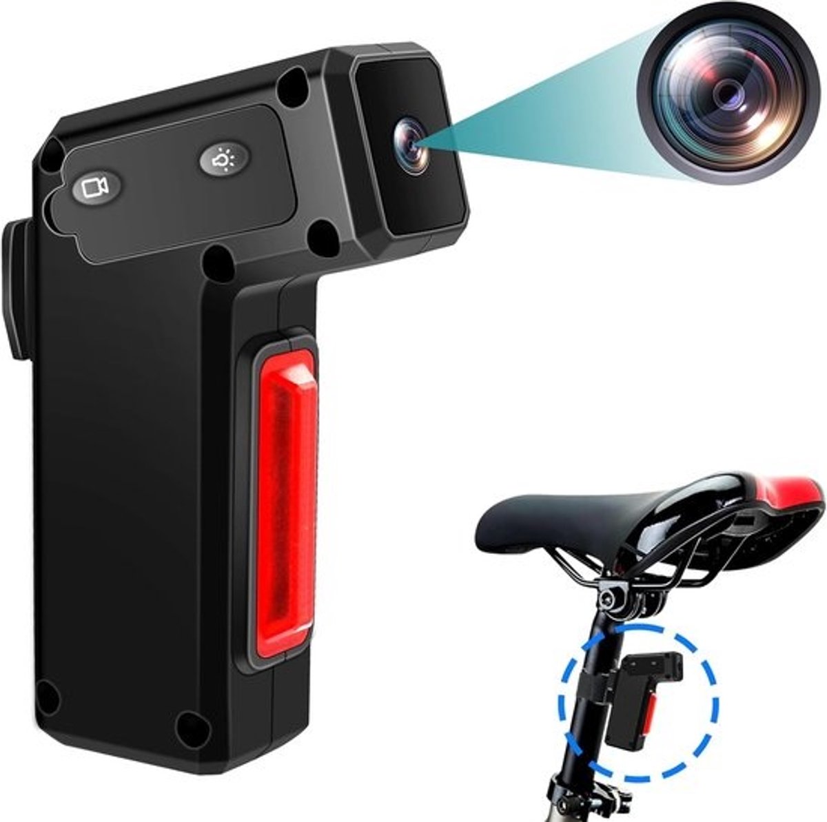 HD Actiecamera voor Motor en Fiets met Waterdichte Behuizing en 3500 mAh batterij