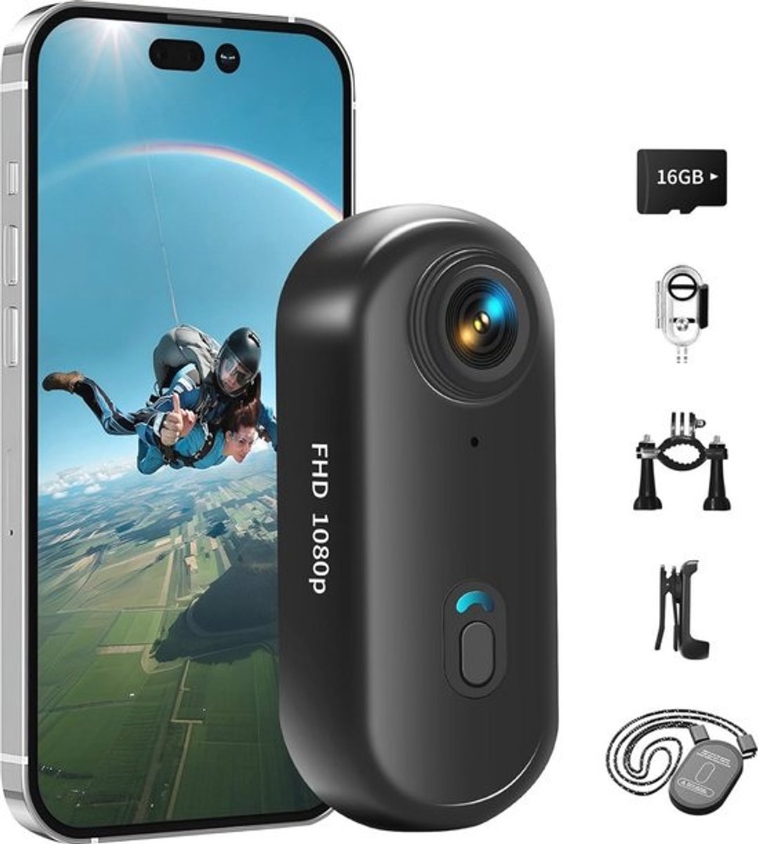Mini Actiecamera 4K met WiFi en 16GB Geheugenkaart