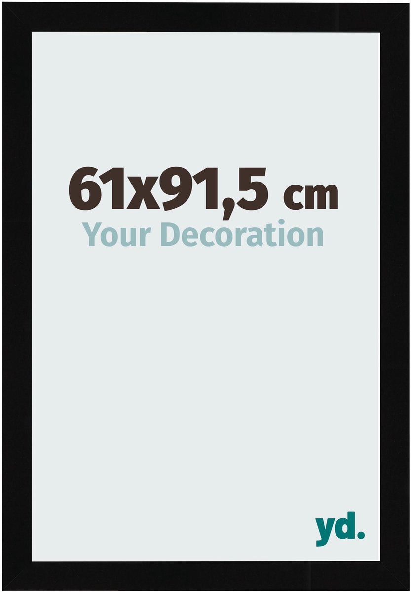 Your Decoration - Fotolijst 61x91,5 cm - MDF - Zwart Hoogglans - Bologna