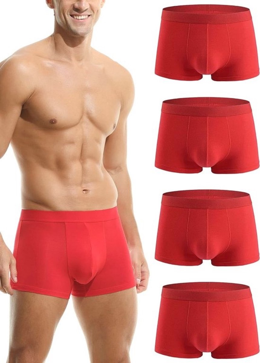 Set van 4 heren super zachte en comfortabele trunks ondergoed