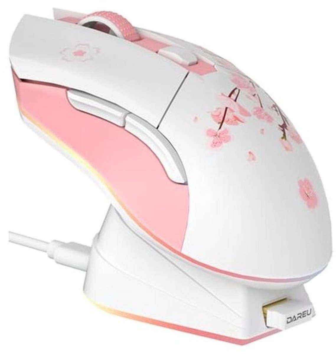 Draadloze Gamermuis met RGB Oplaadstation - 12K DPI, 7 Programmeerbare Knoppen