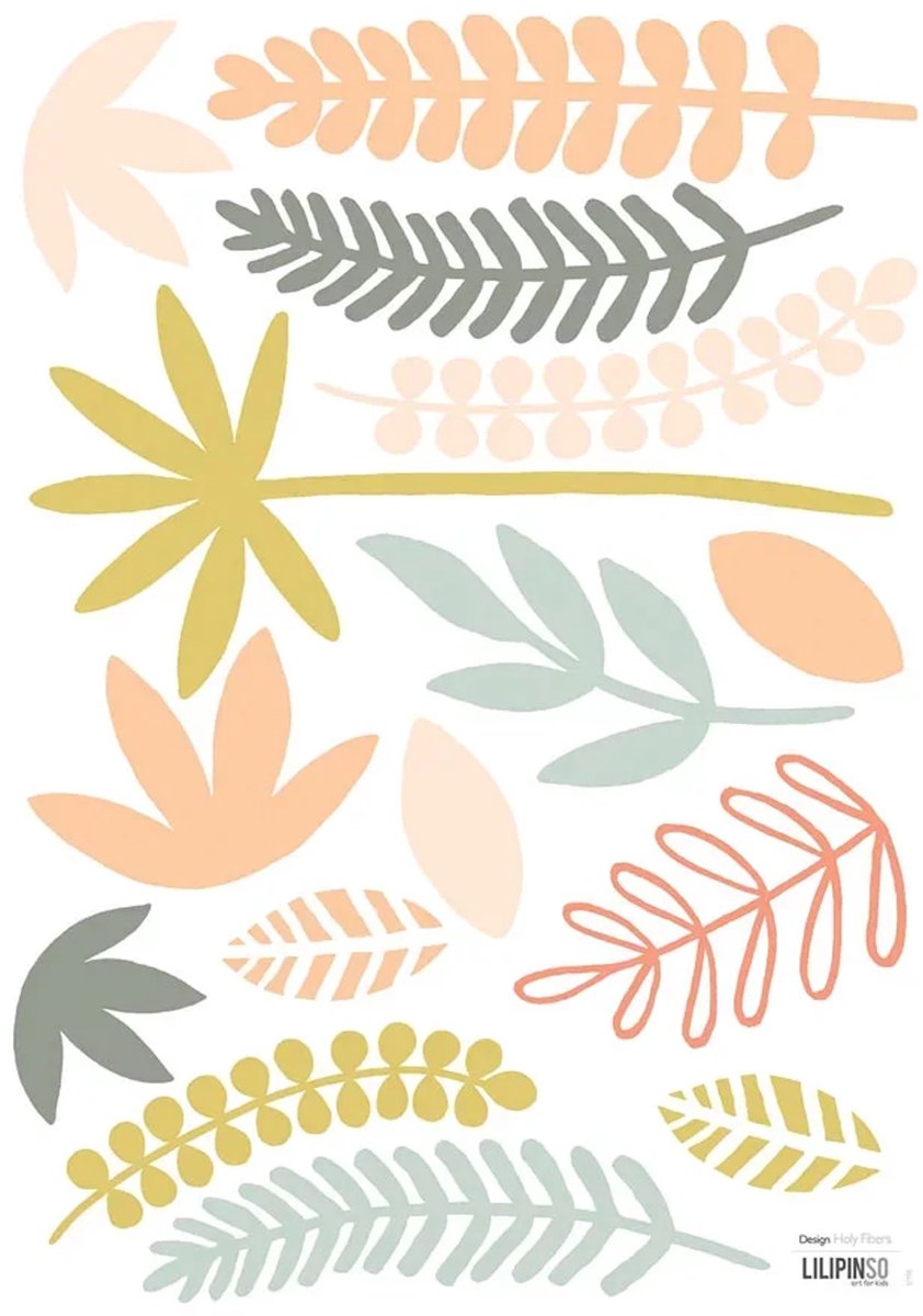 Lilipinso muursticker A3 blad assortiment groen koraal