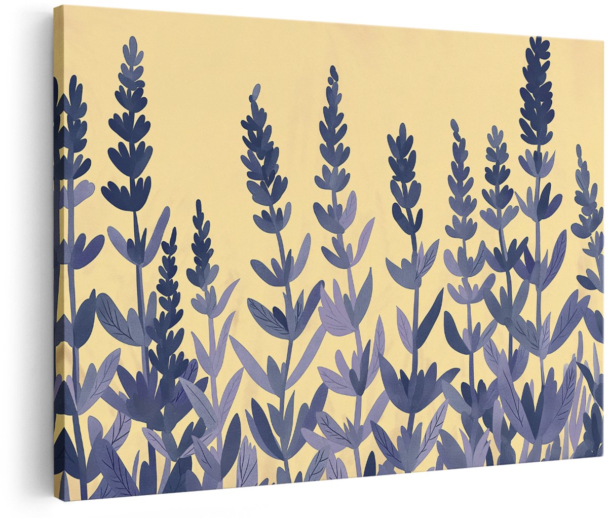 Artaza Canvas Schilderij Bloemen - 150x100 cm - Groot - Wanddecoratie Lavendel - Muurdecoratie Boho - Schilderijen Op Canvas Modern - Geel