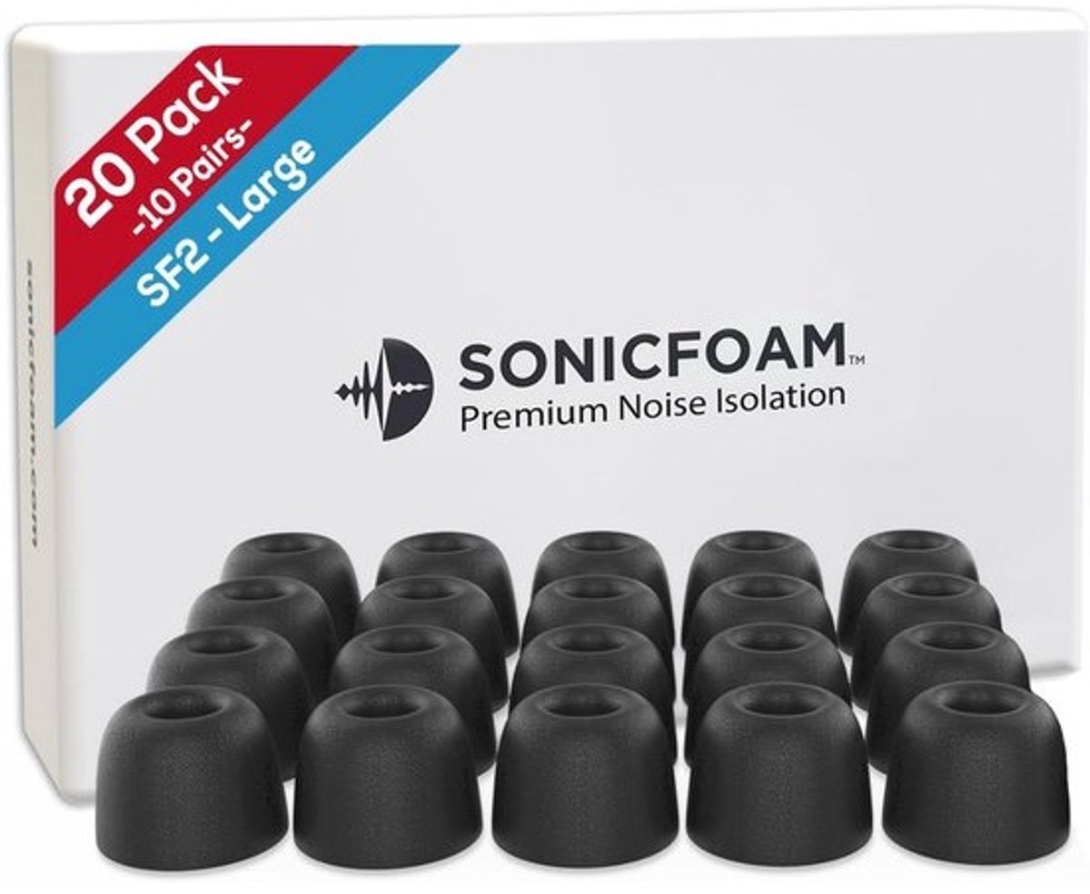 Oordopjes van traagschuim - 20 stuks voor in-ear koptelefoons met hoogwaardige geluidsisolatie
