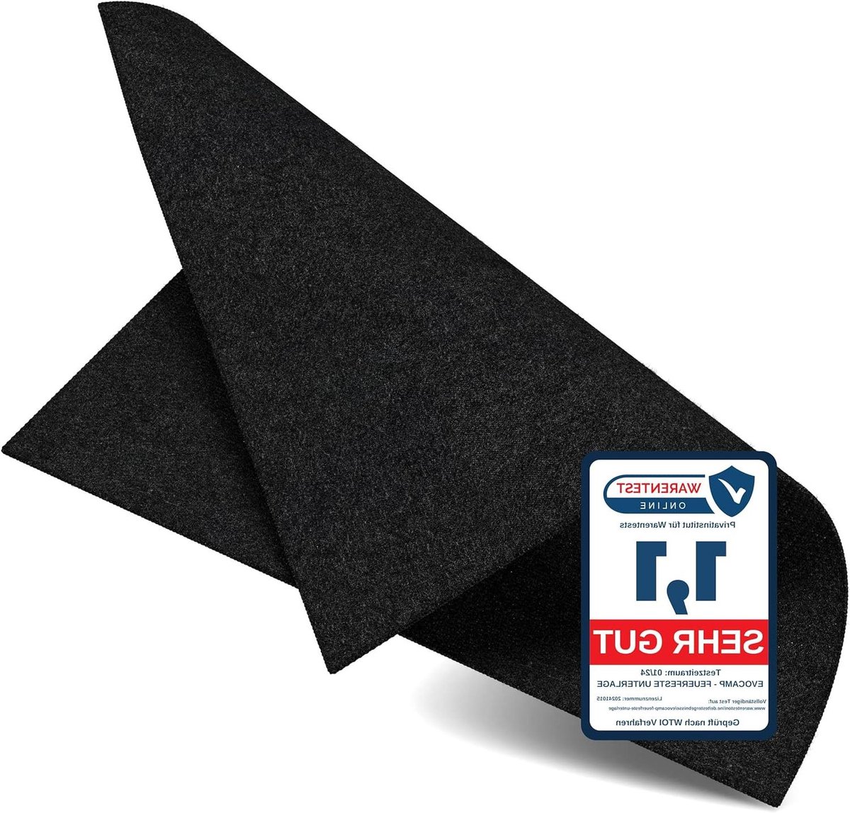 Onderlegger Hittebestendig - Brandwerende Mat - Haard en Grill - Tot 982 Graden - 70x32 cm - Zwart