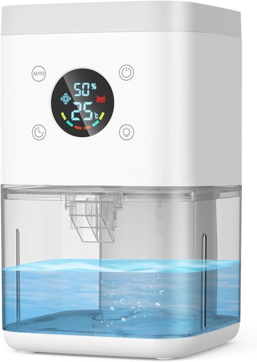 Krachtige Elektrische Luchtontvochtiger 1800ml - Stille Vochtvreter met Luchtreiniging voor Slaapkamer & Badkamer