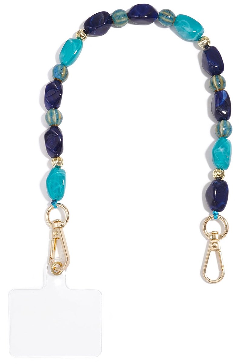 Kyra - Telefoonketting - Blauw - Acryl - - Blauw