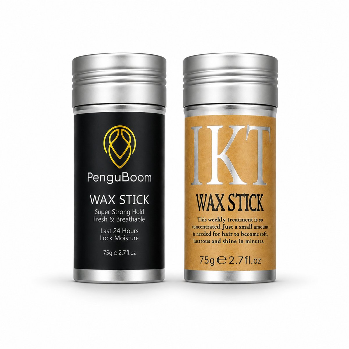 Wax Stick - PenguBoom, IKT - Natuurlijke Haarwax - Hydraterende Stylingwax - 75g - 2 stuks