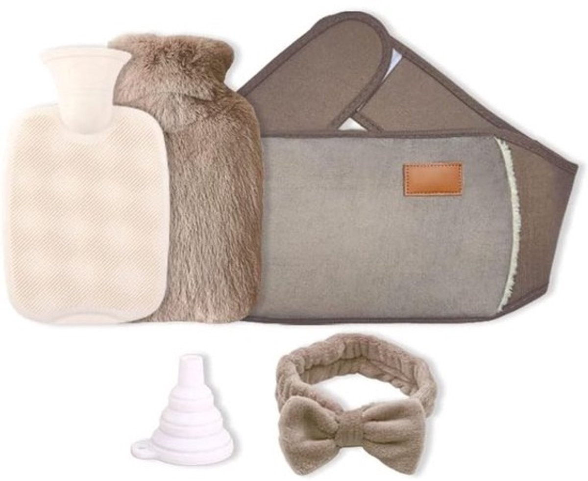 3-in-1 Warmwaterkruik met Fleece Overwrap en Accessoires – Ideaal voor Pijnverlichting en Warmte