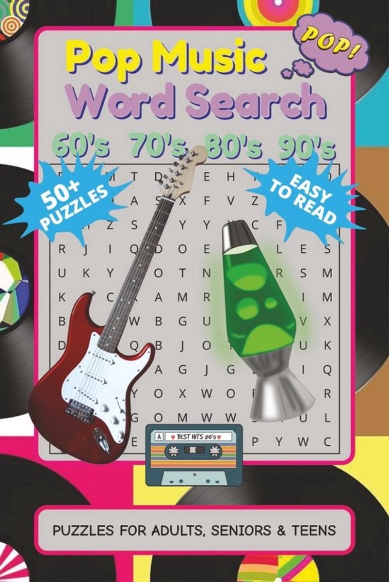 Muziek Woordzoekers: Pop & Rock Thema Puzzels voor Volwassenen en Tieners (Jaren '60 t/m '90)