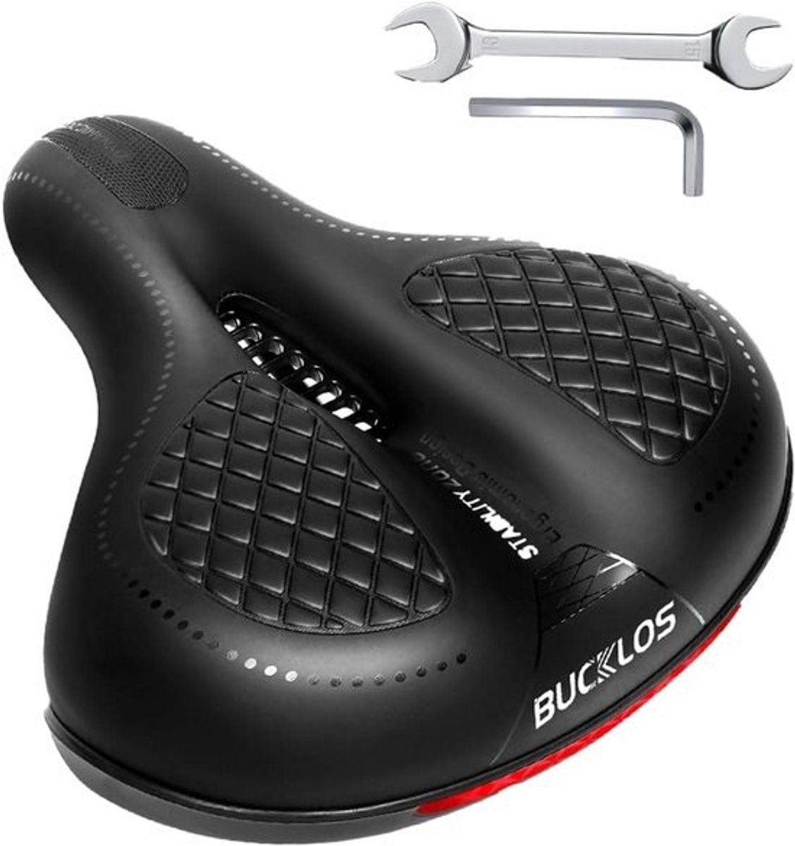 Breed Comfortabel Fietszadel met Gel en Traagschuim - Ergonomisch & Schokabsorberend