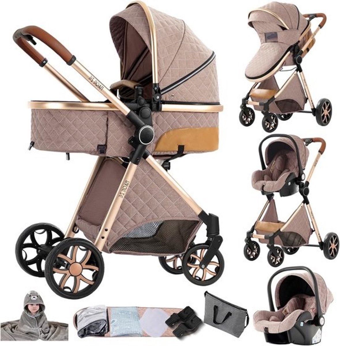 Kinderwagen 3 in 1 – Multifunctionele Wandelwagen – Babywagen - wandelwagen stijl