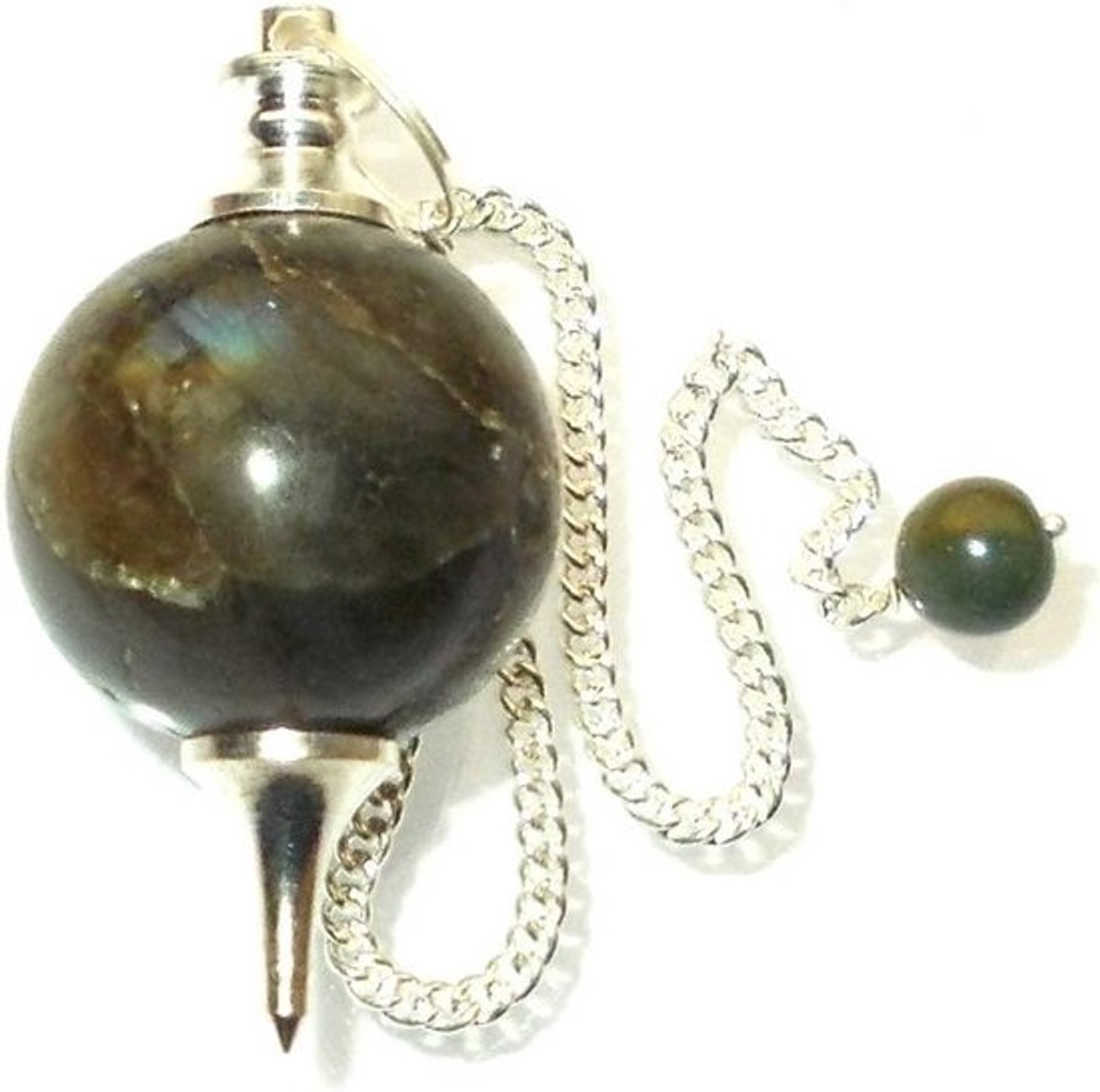 Dowsing Slinger met Labradoriet Kristalbal voor Waarzeggerij, Healing en Pendelen