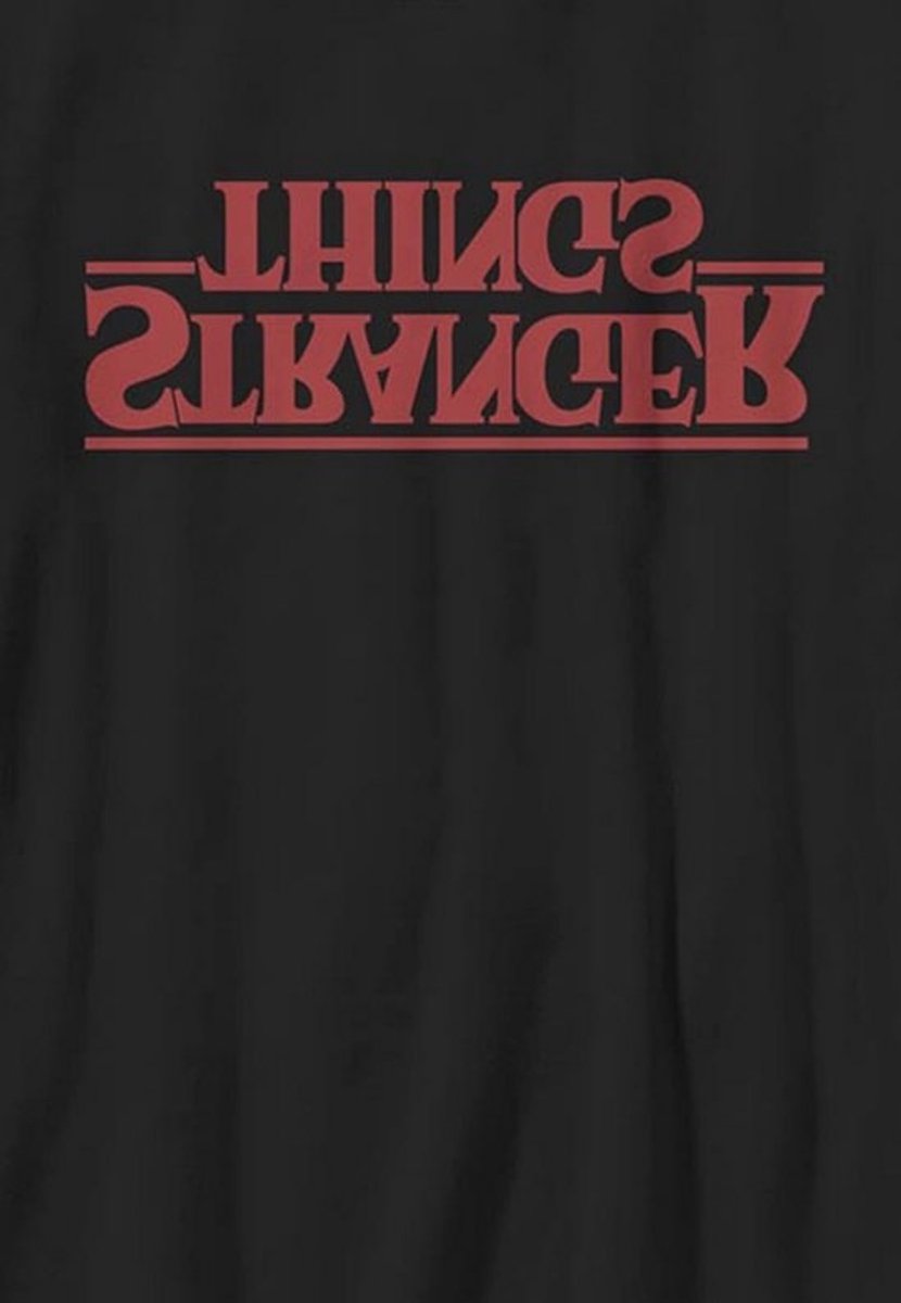 Upside Down Logo T-Shirt voor Kinderen Korte Mouw Zwart Unisex