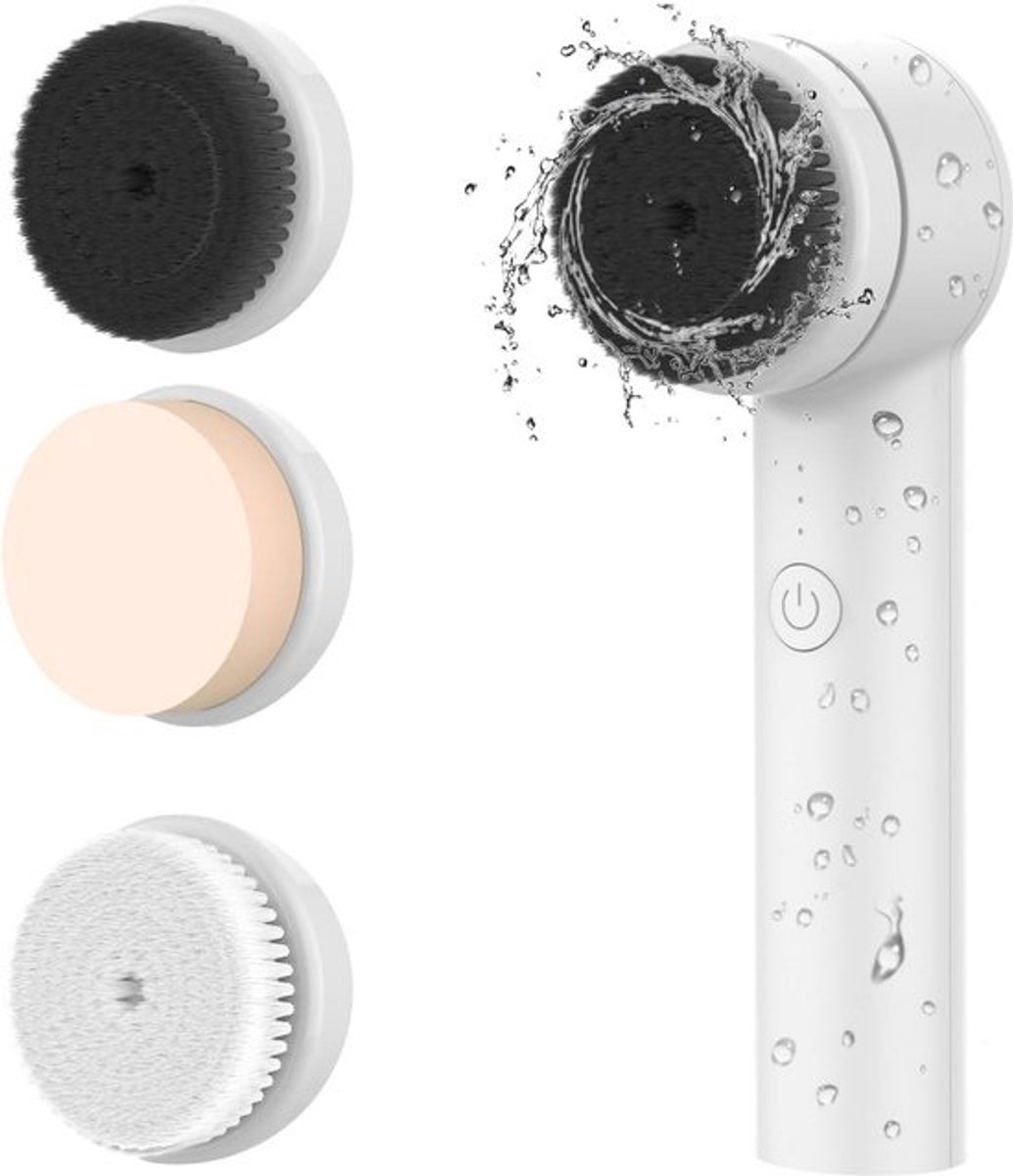 Elektrische Gezichtsreinigingsborstel met Roterende Köppen voor Diepe Reiniging en Exfoliatie