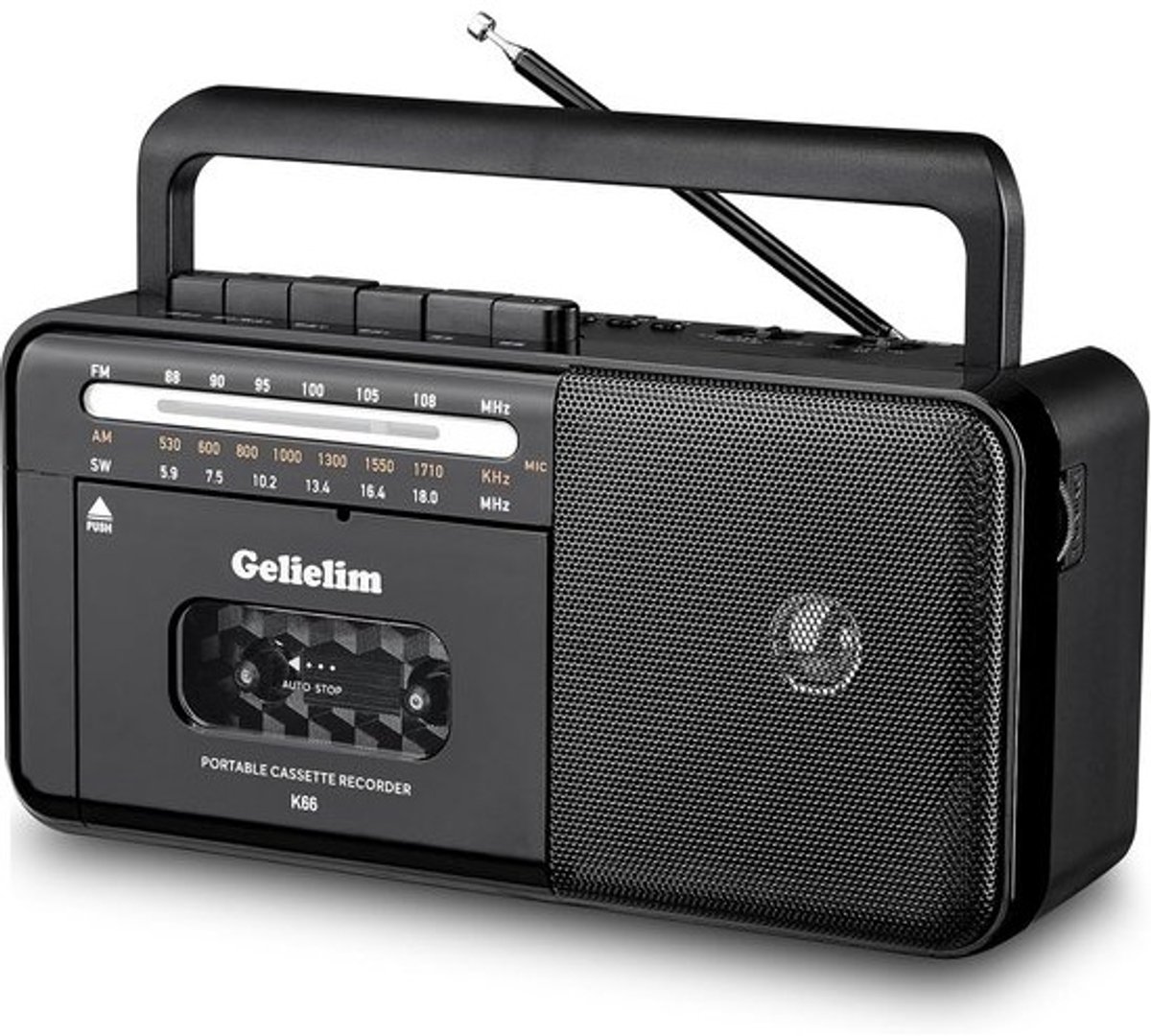 Cassettespeler met Bluetooth Radio en Opnamefunctie Draagbaar