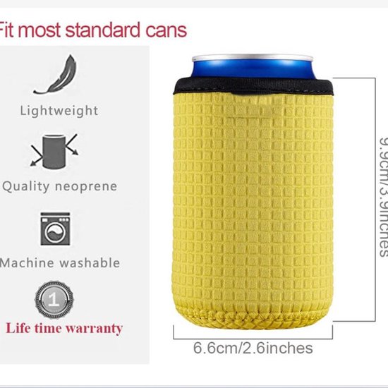 4-Pack Neopreen Blikjeskoelers - Geïsoleerde Hoesjes voor 330ml Cola/Bierblikjes — afbeelding 2