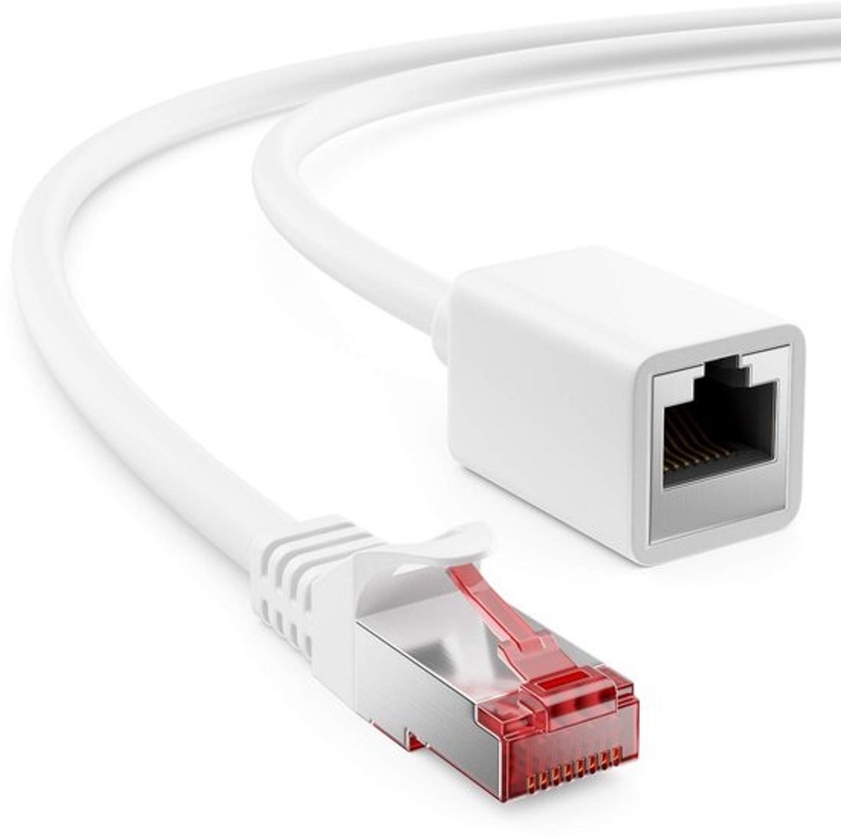 10 Meter Internetkabel Verlengsnoer CAT6 Netwerkkabel RJ45 Verlenger Wit S/FTP Koper