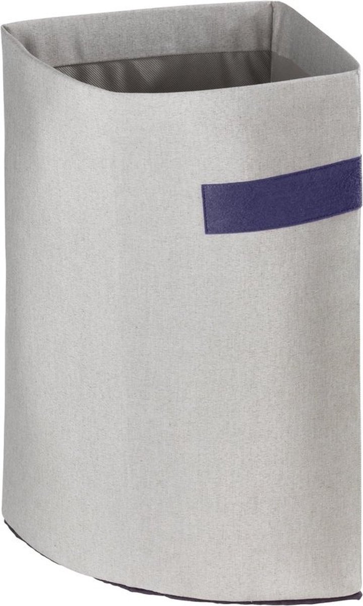 Hoek wasmand Polycotton 43L - Ruimtebesparend & Stijlvol - Grijs