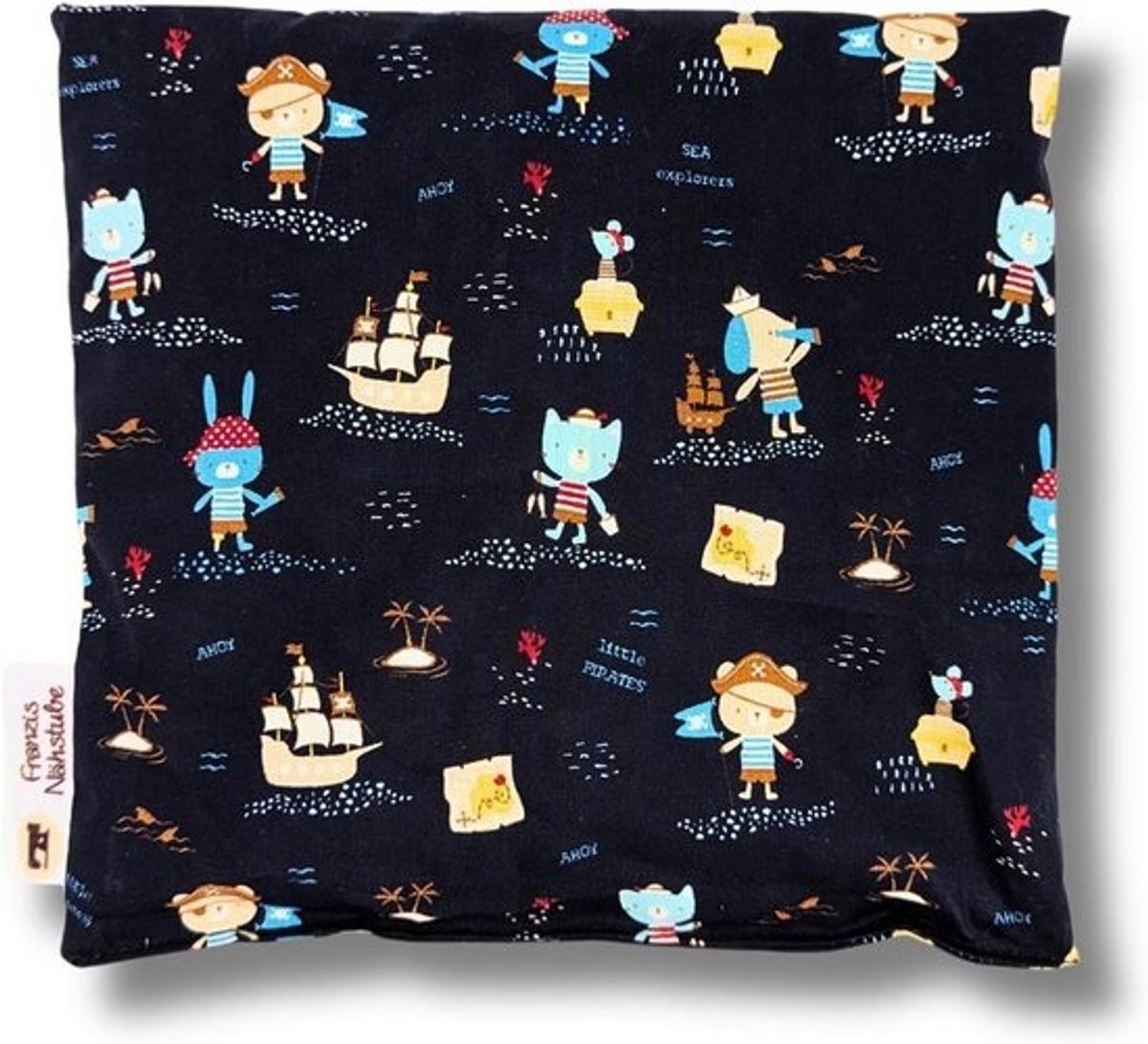 Kersenpitkussen - Warmtekussen Kruidenkussen - Ontspanning en comfort - Natuurlijke vulling - 20x20 cm - Piratenprint