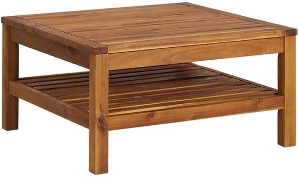 Massief houten salontafel 65x65x35 cm voor tuin en terras
