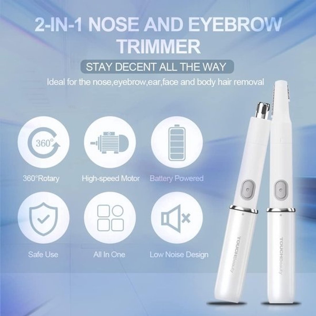 Elektrische 2-in-1 Haren Trimmer voor Gezicht, Neus, Oor en Wenkbrauwen - Voor Mannen en Vrouwen