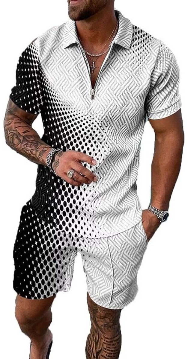 Heren Zomer Set Korte Mouw Shirt en Korte Broek Casual