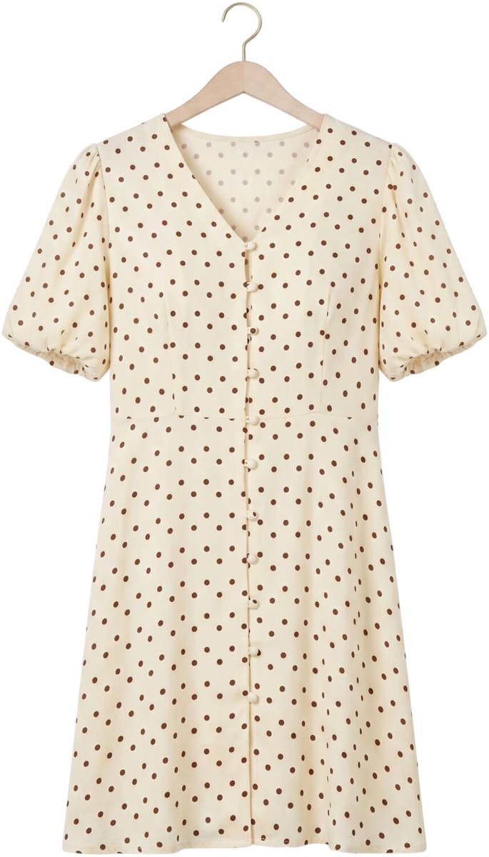 Ydence Dress Amaya Dames - Jurk - Ecru - Maat L