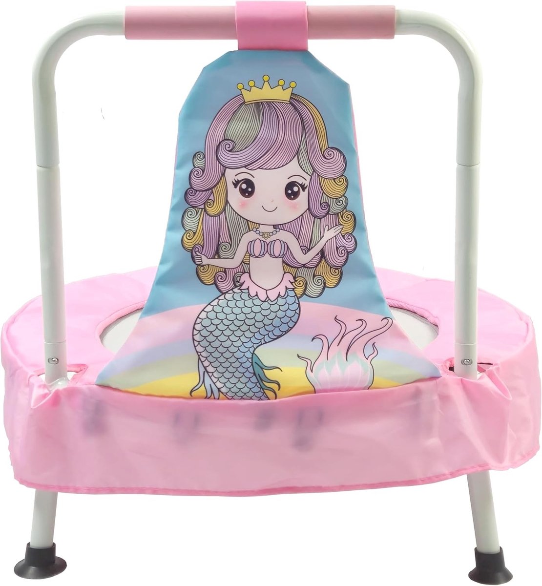 Mini Trampoline voor Kinderen met Handvatten, Geschikt voor Binnen en Buiten, Perfecte Verjaardagscadeaus voor Jongens en Meisjes, Roze Kleur