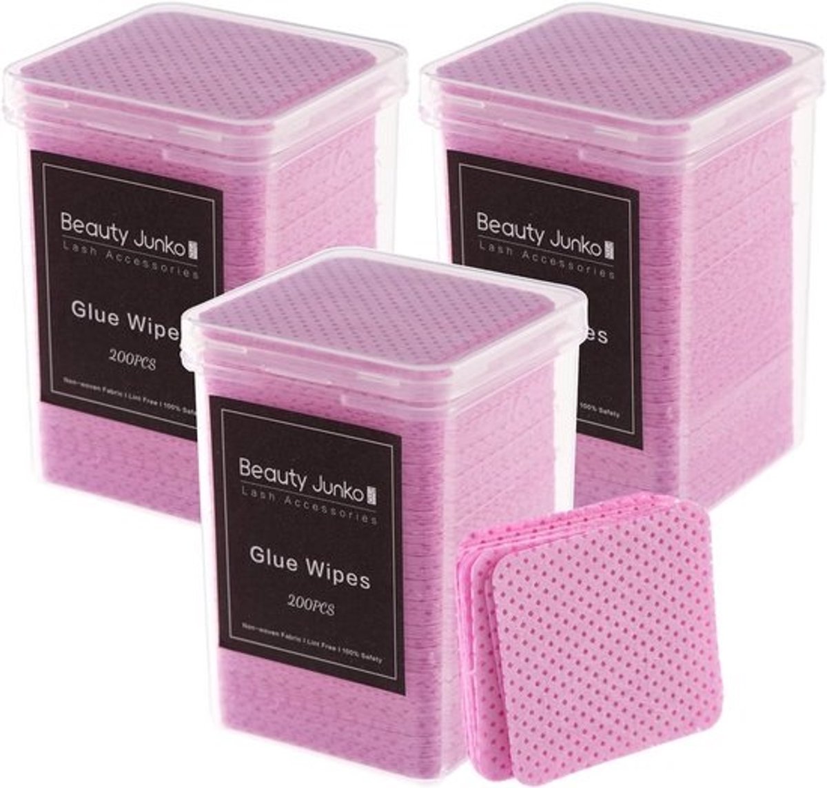 Pluisvrije nageldoekjes 600 stuks - niet-geweven reinigingspads 4,9x4,9 cm voor wimperlijm en nagelverzorging