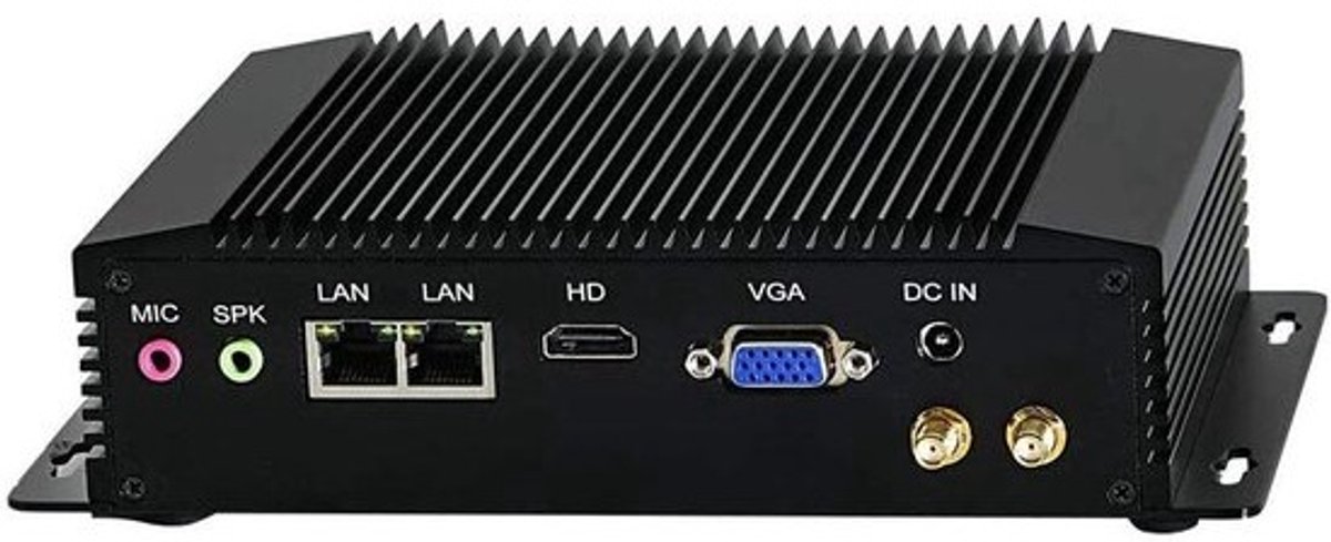 Mini PC Industrieel Fanless met 8GB RAM, 128GB SSD, Windows 10 Pro - Veelzijdige Mini Desktop Computer