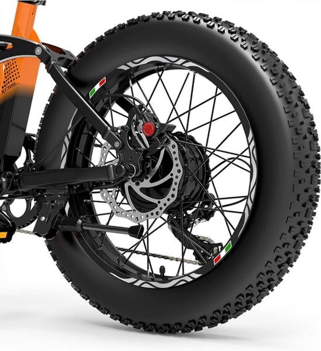 Fietsvelg Stickers Set 20 Inch voor Fat Bike & MTB - Wiel Decals Italiaanse Vlag (Zilver)
