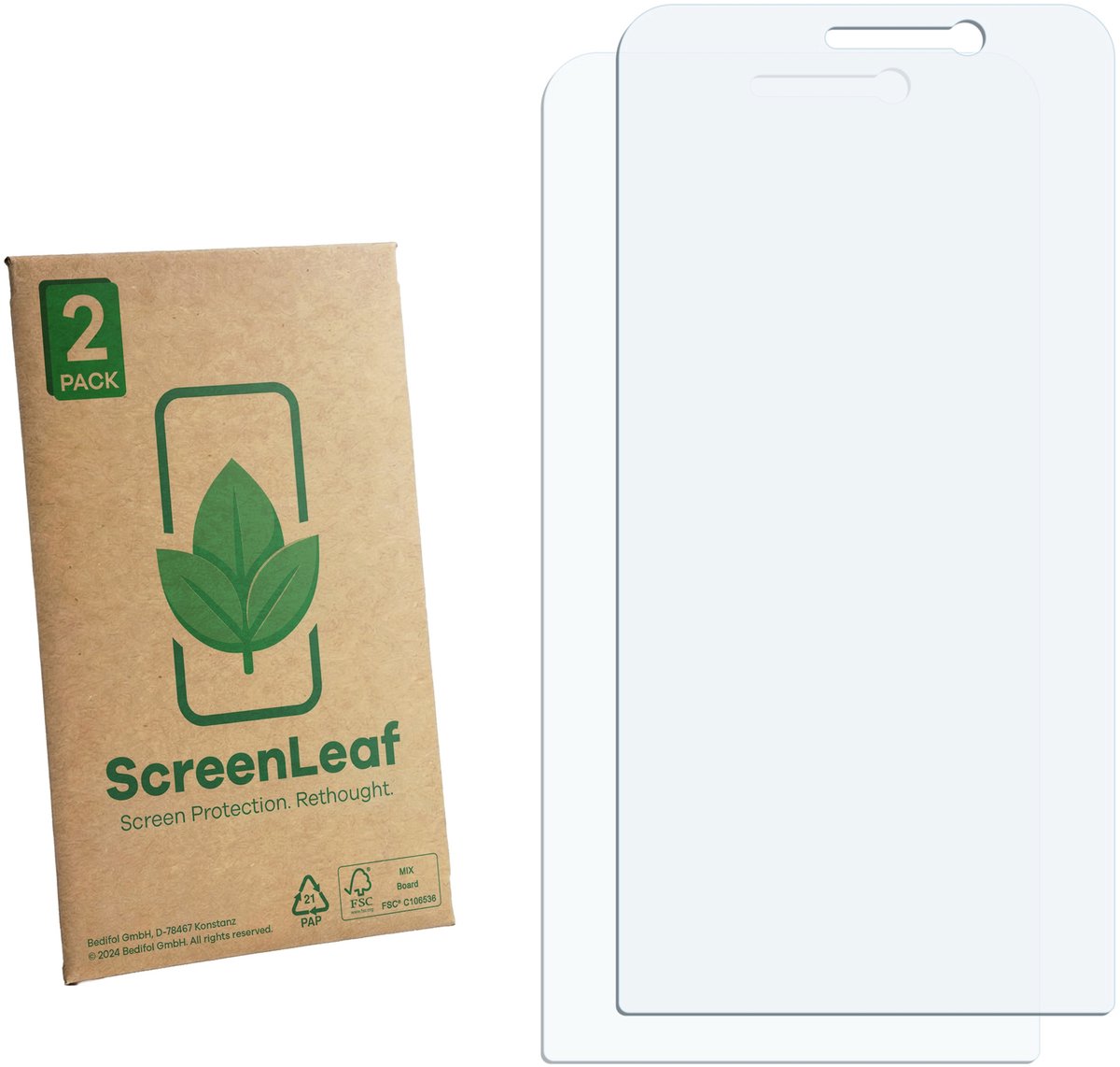 2 Stuks Screenprotector voor Brondi Amico S+B nero - Hoogwaardige Beschermfolie transparant