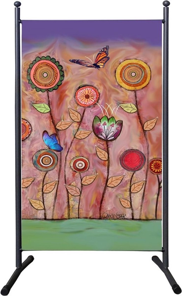 Scherm Groen Bloemenmotief 180x78 cm voor Balkon en Tuin