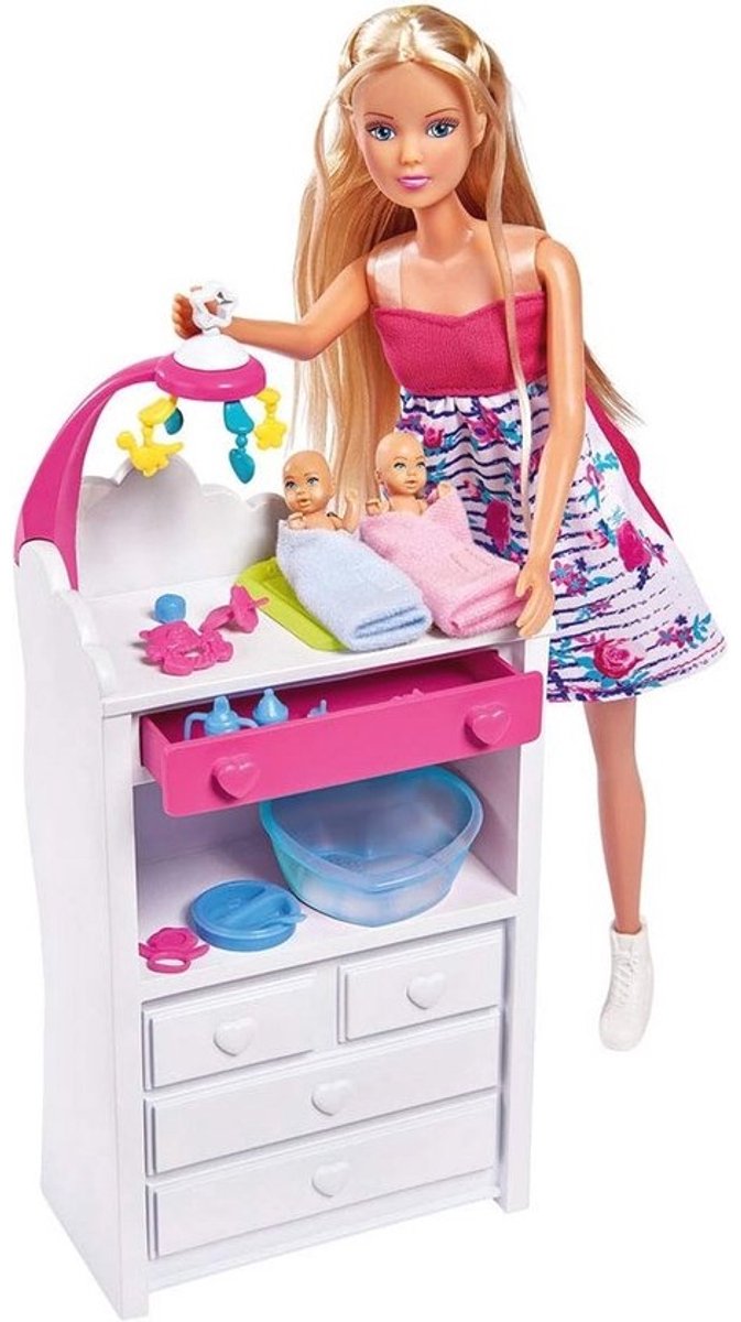 Pop met twee baby's - Welkom tweeling - 29 cm - Voor kinderen vanaf 3 jaar