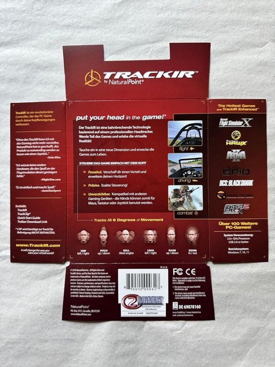 Complete Set Head Tracking voor Gaming: Incl. Clip en Cap
