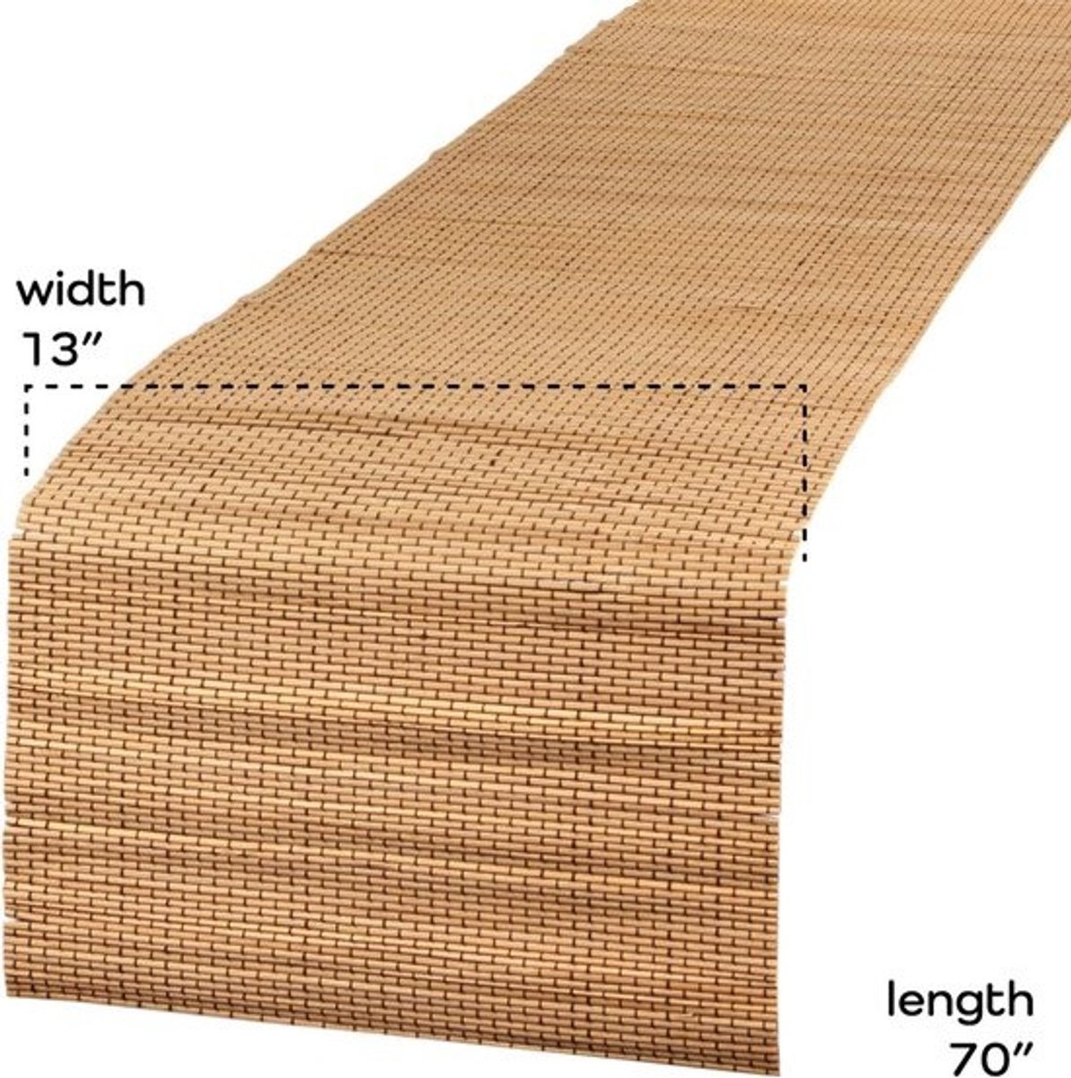 Set van 2 Natuurlijke Bamboe Latjes Tafelloper voor Huisdecoratie 33x178 cm