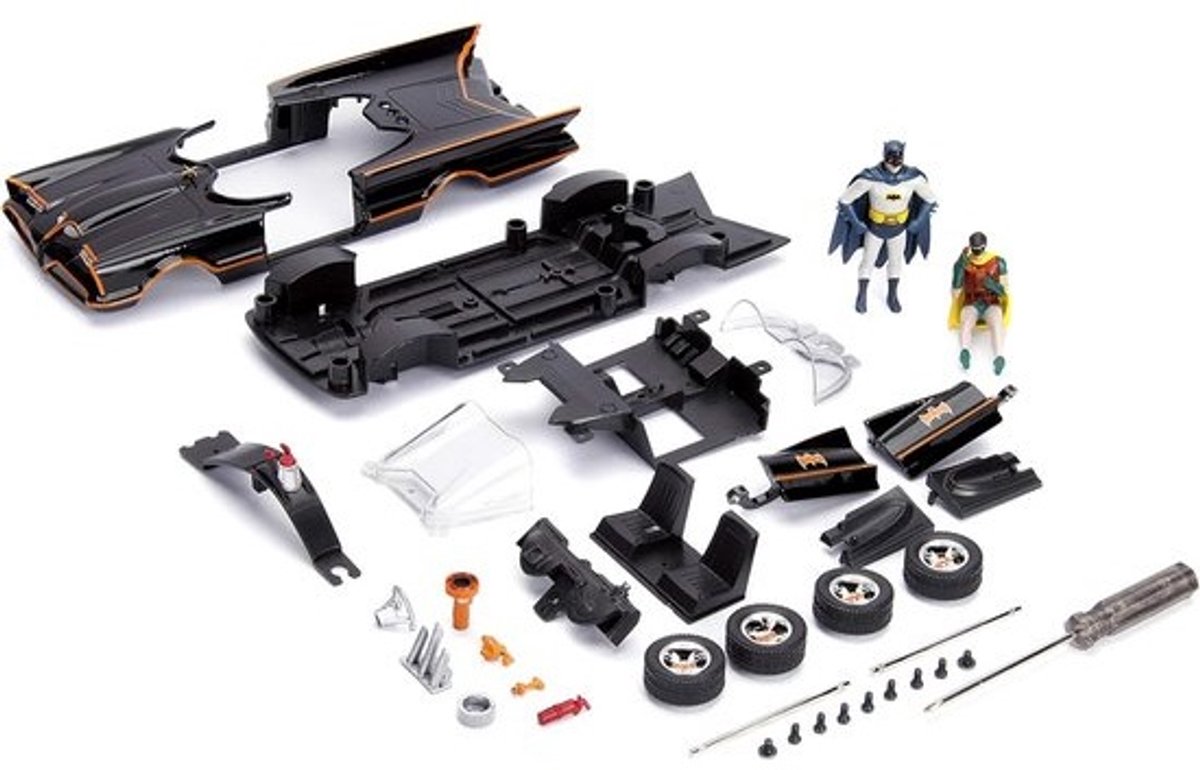 Modelauto Bouwpakket Klassieke Superheldenwagen Schaal 1:24 Zwart Rood Metaal