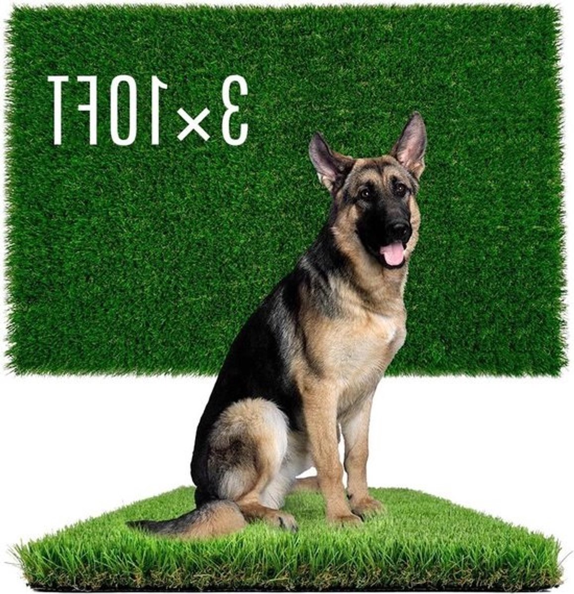 Nepgras Hond - Kunstgras Plasmat - Zindelijkheidstraining Hond - Sneldrogend Drainage - 3 x 10 ft - Groen
