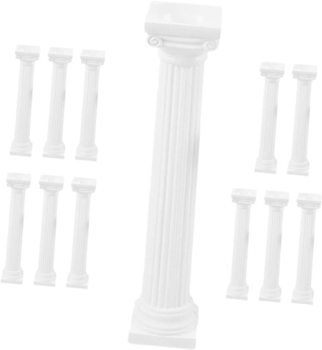 Romeinse Zuilen Set - Decoratieve Pilaren - Huis en Tuin - Klassieke Elegantie - 17 cm Hoog - Wit