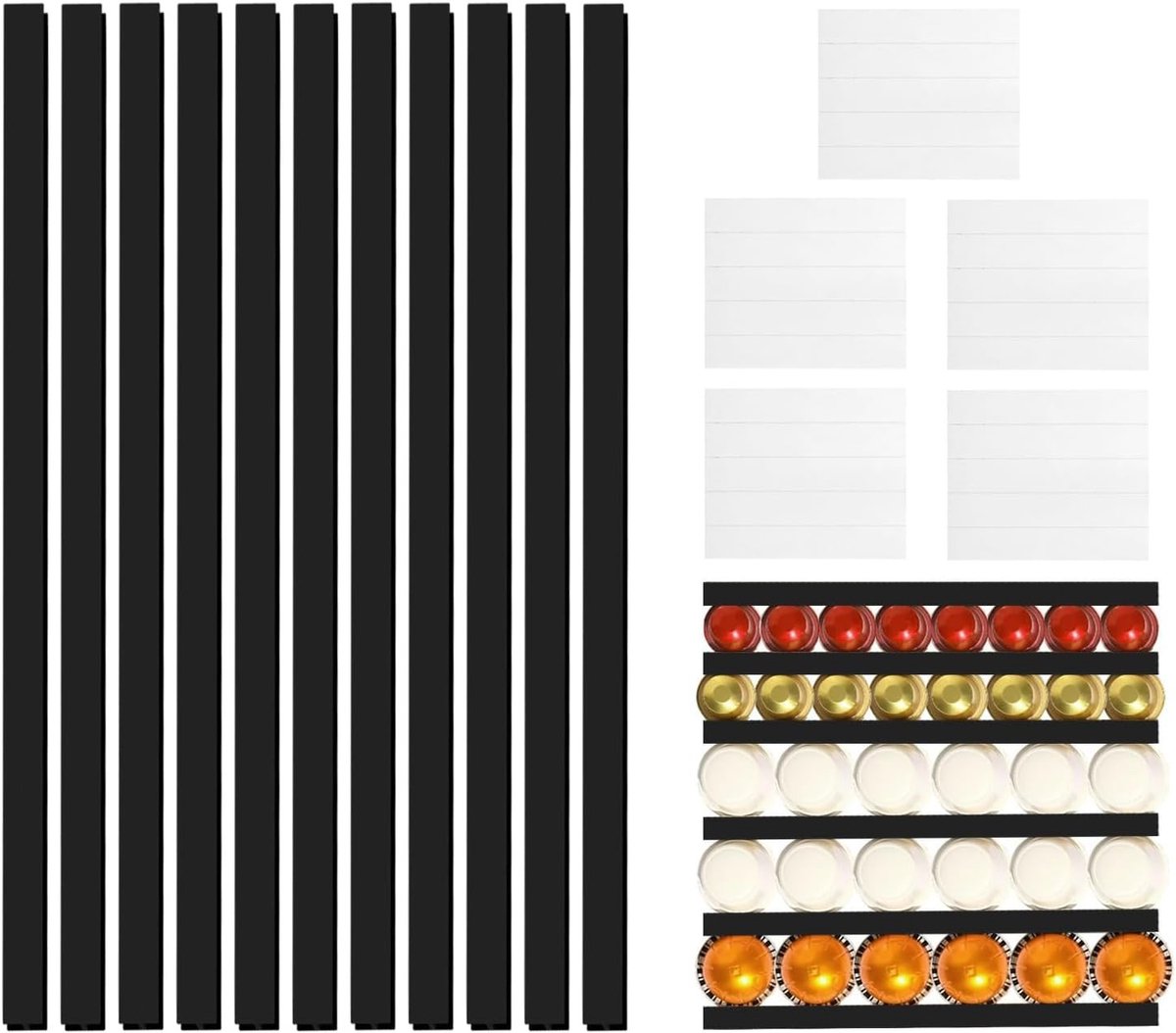 Koffiecup Houder voor 54 VertuoLine of 72 Nespresso Original Capsules - Zelfklevend en Ruimtebesparend voor Koffiepads, Perfecte Display voor Koffiecups (11 Stuks)