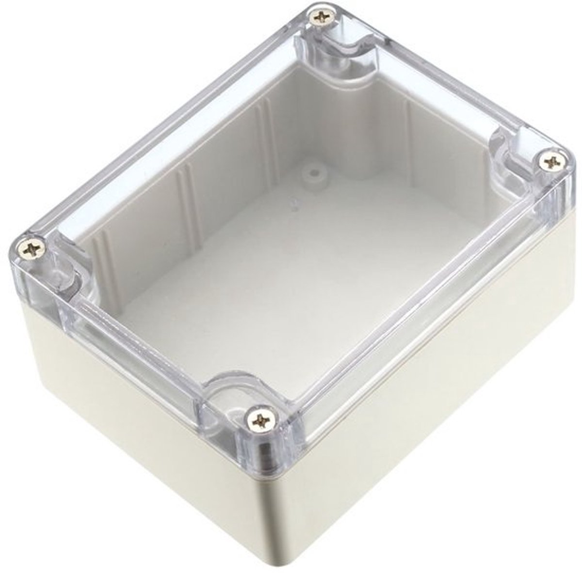 Aansluitdoos Behuizing - Elektronica Hoes - Waterdicht Project - Transparante Deksel - 120x75 mm - Grijs
