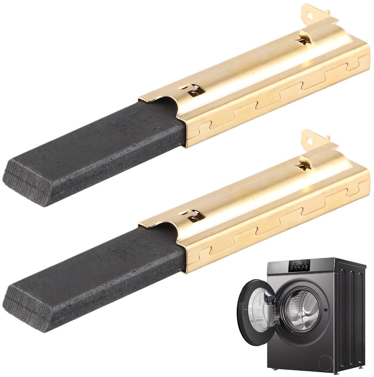 Set van 2 Koolborstels voor Wasmachines en Elektrische Motoren, Vervangingsonderdeel, 5 x 13,5 x 39,6 mm, Hoogwaardige Koolborstels voor Efficiënte Prestaties