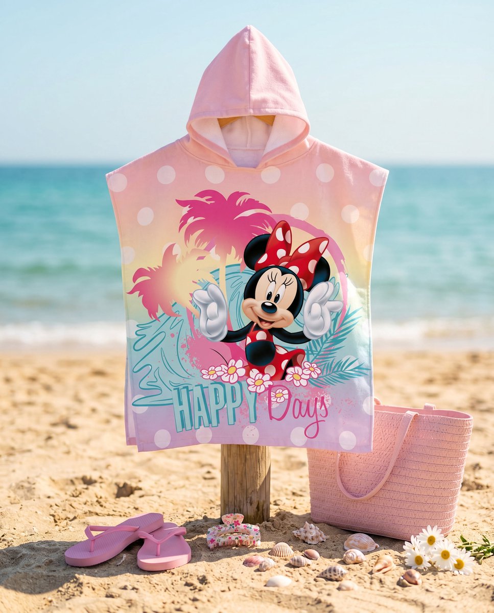 Minnie Mouse poncho happy days 55 x 110 cm - polyester