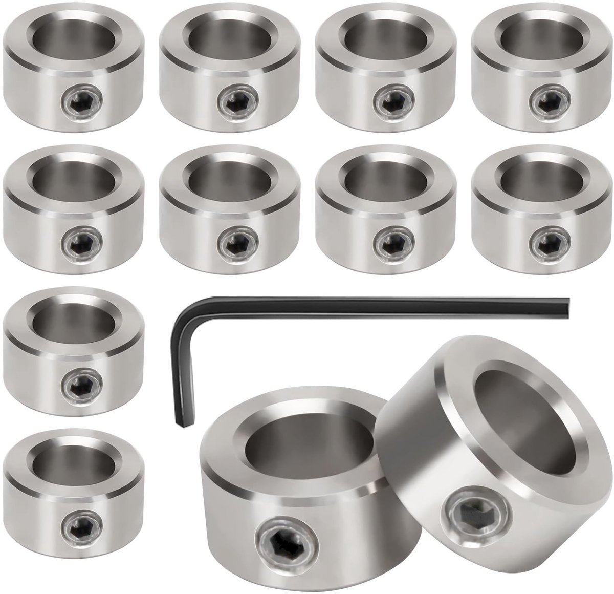 Dailygoods- Schachtkring 5 mm - 12 Stuks - Klemring - Dieptestop - Staal - Duurzaam - Robuuste Afwerking - Dieptebegrenzers