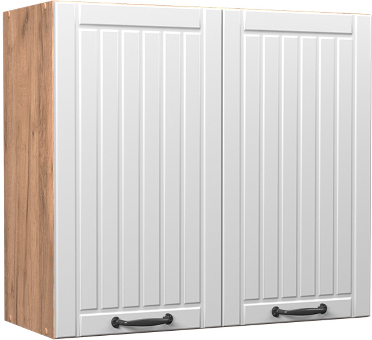 Vicco Hangkast Fame-Line, Wit Landhuis/Goudkleurig Eiken, 80 cm